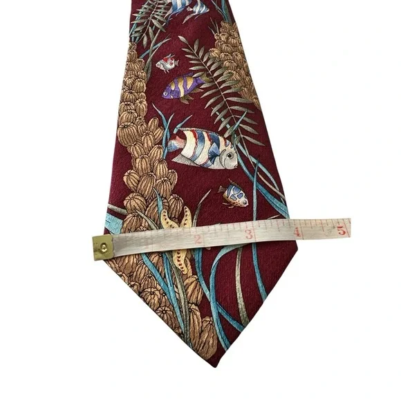 Vintage Tie Tropicals by Tango 100% Silk Fishing Ocean Tropical Beach Outdoor - Picture 6 of 8